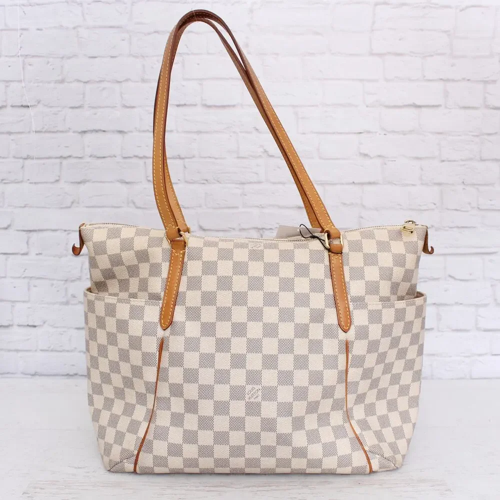 Louis Vuitton Totally MM Damier Azur Tote Shoulder Purse Handbag Leather A5631 - Picture 5 of 11